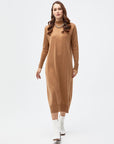 Half Turtleneck Knitwear Dress Beige