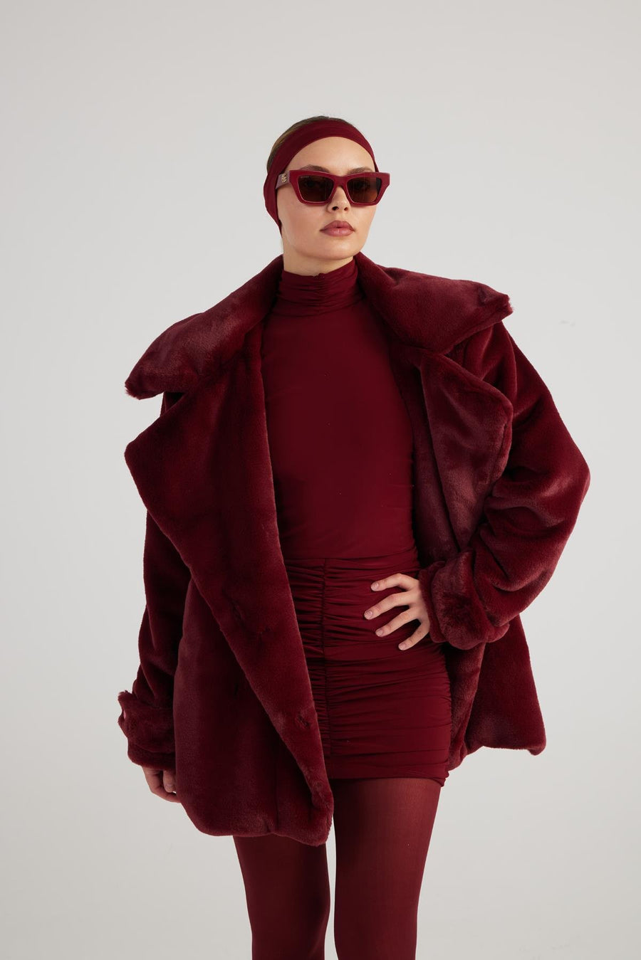 Mobby Fur Jacket Burgundy