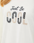 Slogan Embroidered Sweat Ecru