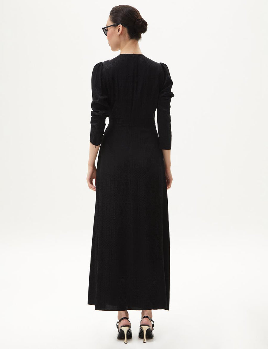 Metal Buckle Detailed Stylish Black Dress Fınal Item - Porterist 4