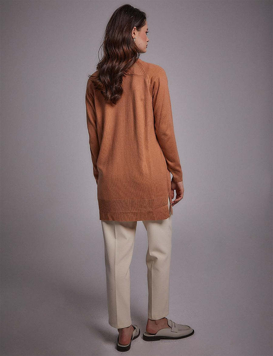 Turtleneck Knitwear Blouse Salmon