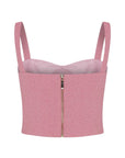 Strappy Blouse with Zipper Detail Pink