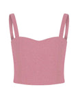 Strappy Blouse with Zipper Detail Pink