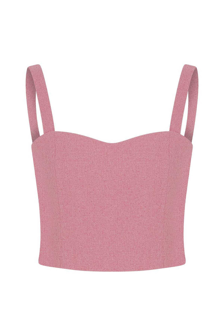 Strappy Blouse with Zipper Detail Pink