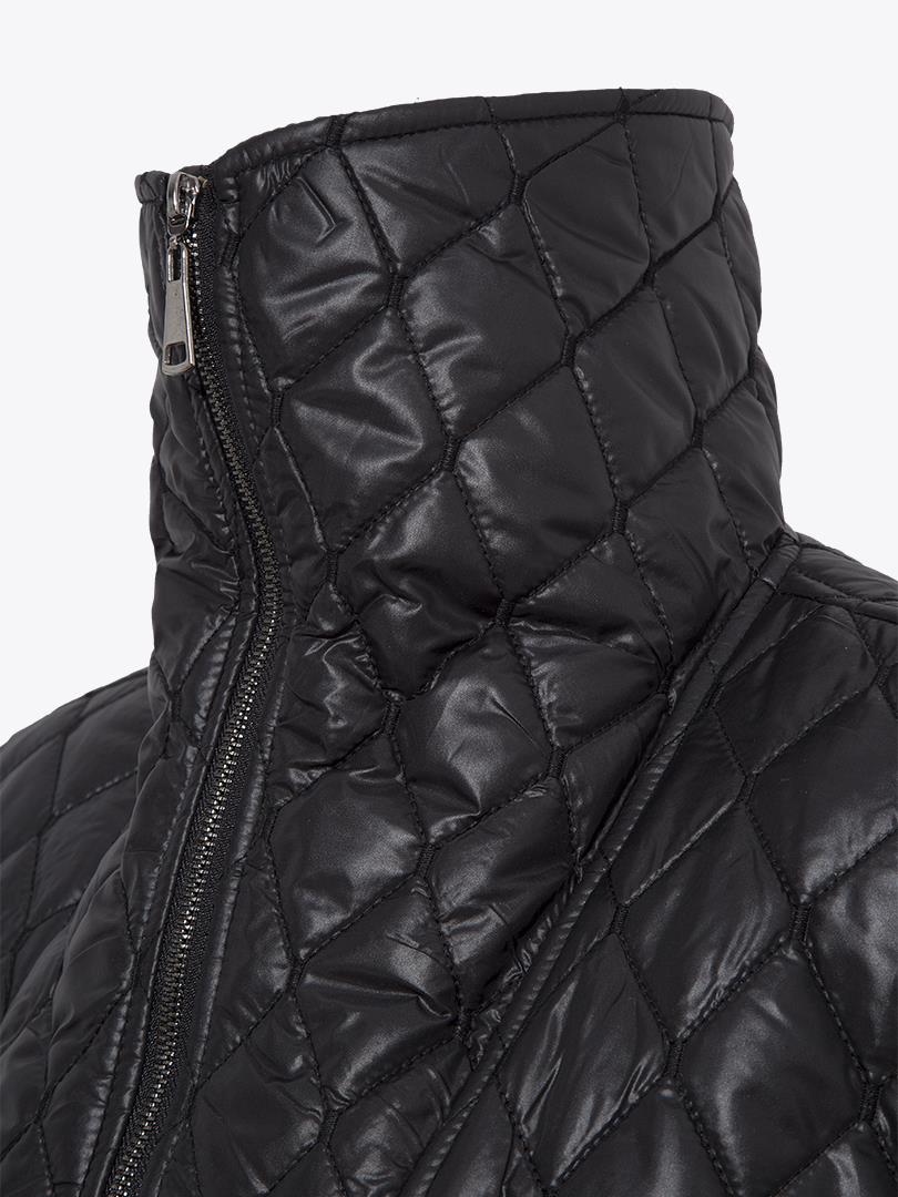 Zipper Quilted Vest - Black