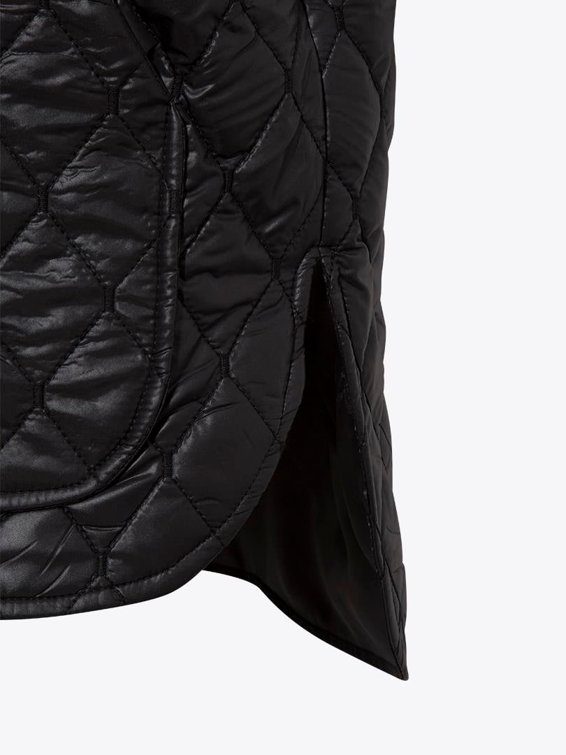 Zipper Quilted Vest - Black