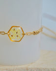 Tiny Garden Bracelet - Hexagon, White