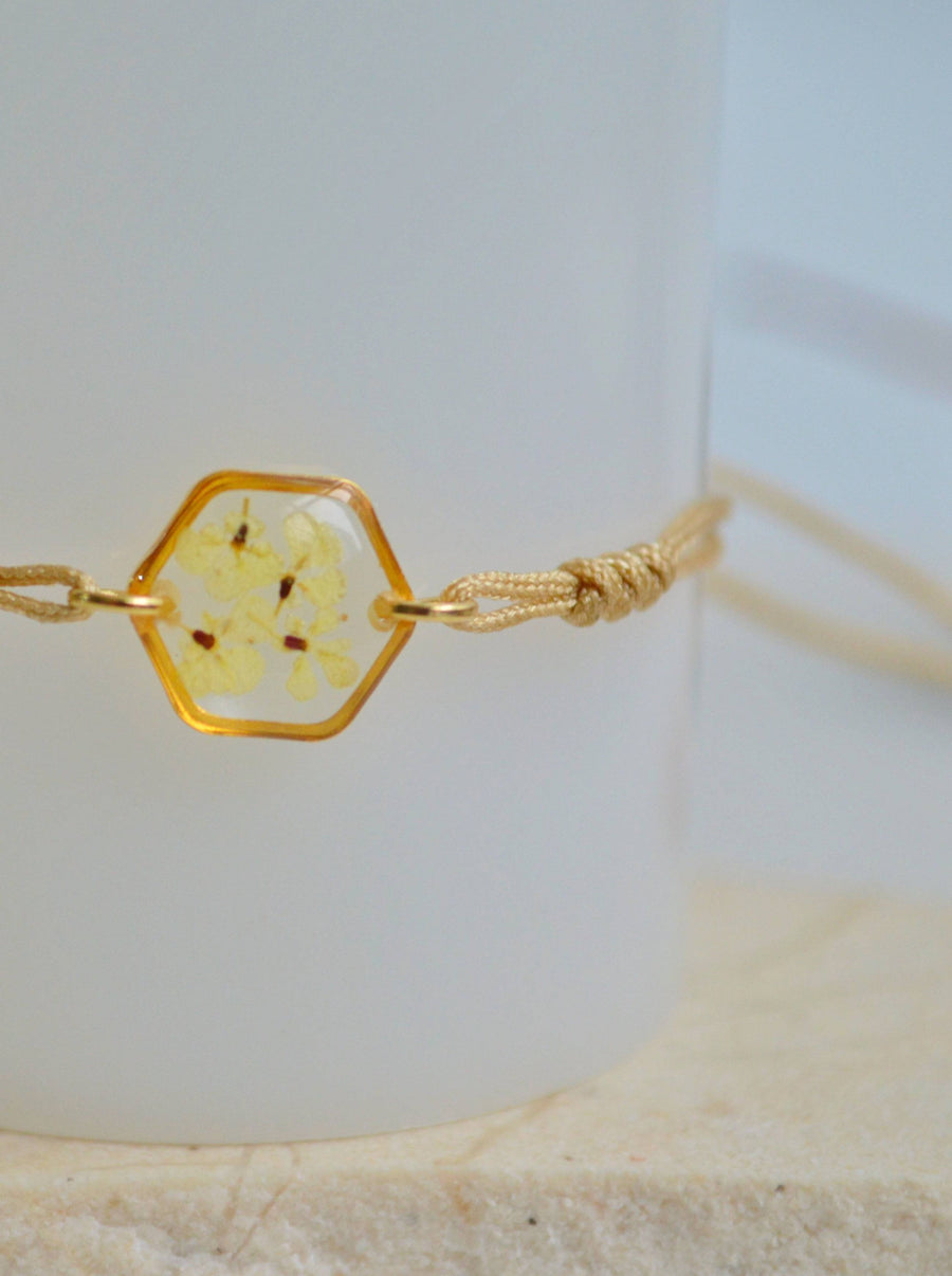 Tiny Garden Bracelet - Hexagon, White