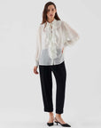 Ruffled Women's Shirt Bone  - Porterist 3