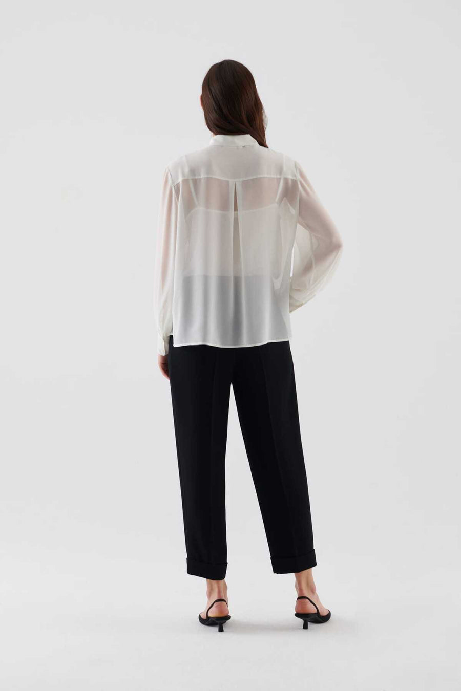 Ruffled Women's Shirt Bone  - Porterist 2