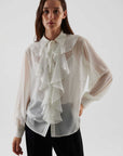 Ruffled Women's Shirt Bone  - Porterist 1