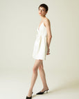 RUE Les Createurs Bow Detailed Ecru Mini Dress with Thin Straps - Porterist 3