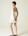 RUE Les Createurs Bow Detailed Ecru Mini Dress with Thin Straps - Porterist 4