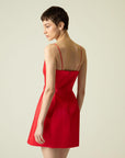 RUE Les Createurs Bow Detailed Red Mini Dress with Thin Straps - Porterist 3