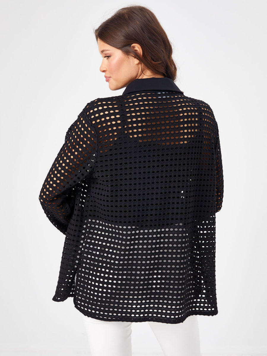 Black Hole Embroidery Knitted Tunic 68687 | Porterist