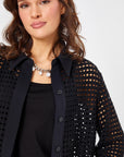 Black Hole Embroidery Knitted Tunic 68687 | Porterist