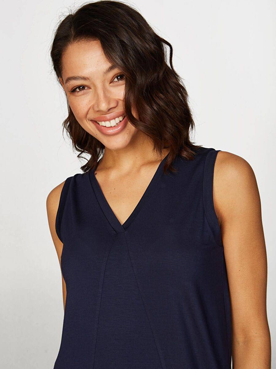 Navy Blue V-neck Undershirt 00026
