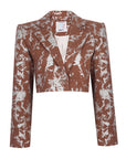 Galaxy Metallic & Brown Cropped Blazer Jacket | Porterist