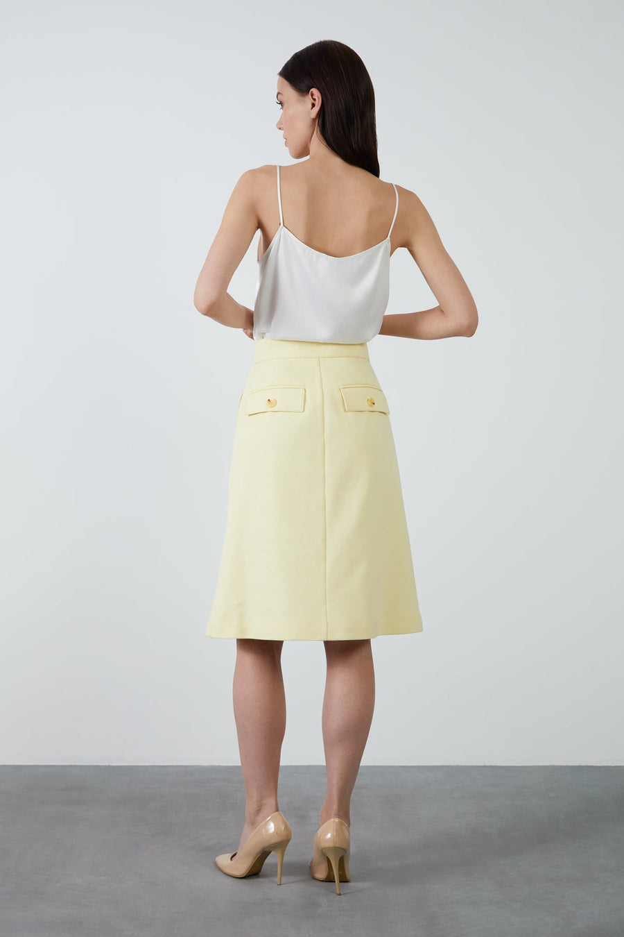 Double-breasted Closure Bone Button Skirt | Porterist