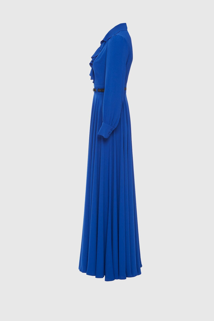 Navy Blue Long Dress With Belt Detail | Porterist