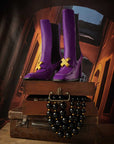 Purple Boots with Gold Accent  - Porterist 2