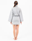 Half Zipper Sweatshirt Gray Mini Dress | Porterist