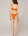 Auretta ECONYL® Single Shoulder Brazilian Bikini Set Orange