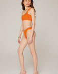 Auretta ECONYL® Single Shoulder Brazilian Bikini Set Orange