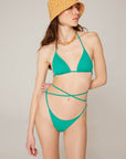 Isla ECONYL® Drawstring Triangle Bikini Set Green