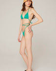 Isla ECONYL® Drawstring Triangle Bikini Set Green