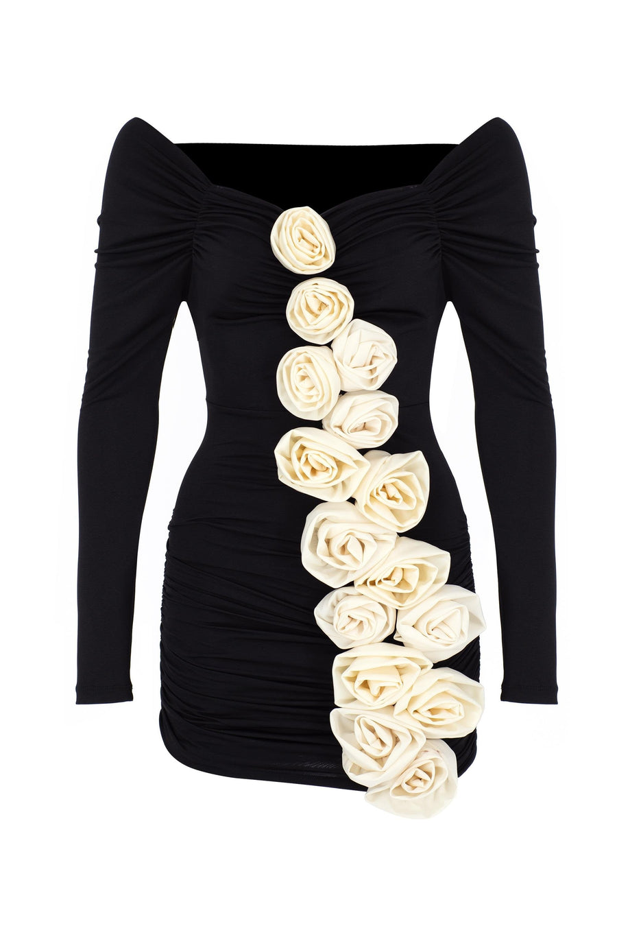 Black Rosetta Mini Jersey Dress  - Porterist 3
