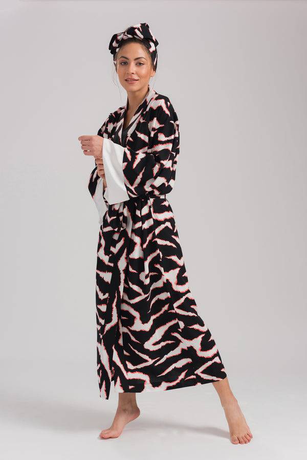 Patterned Long Kimono