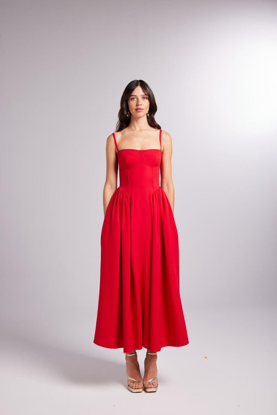 Bridged Red Long Dress | Porterist