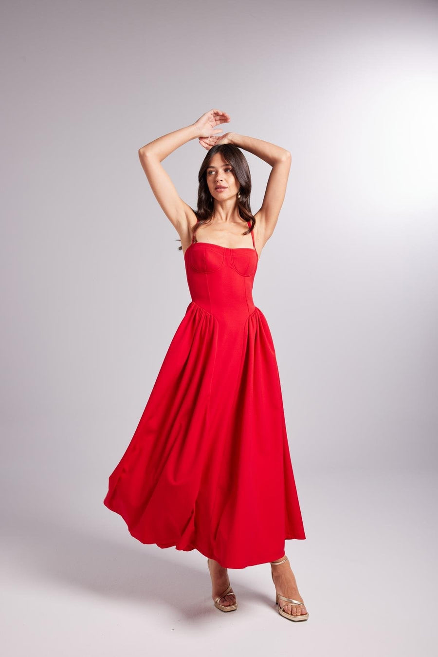 Bridged Red Long Dress | Porterist