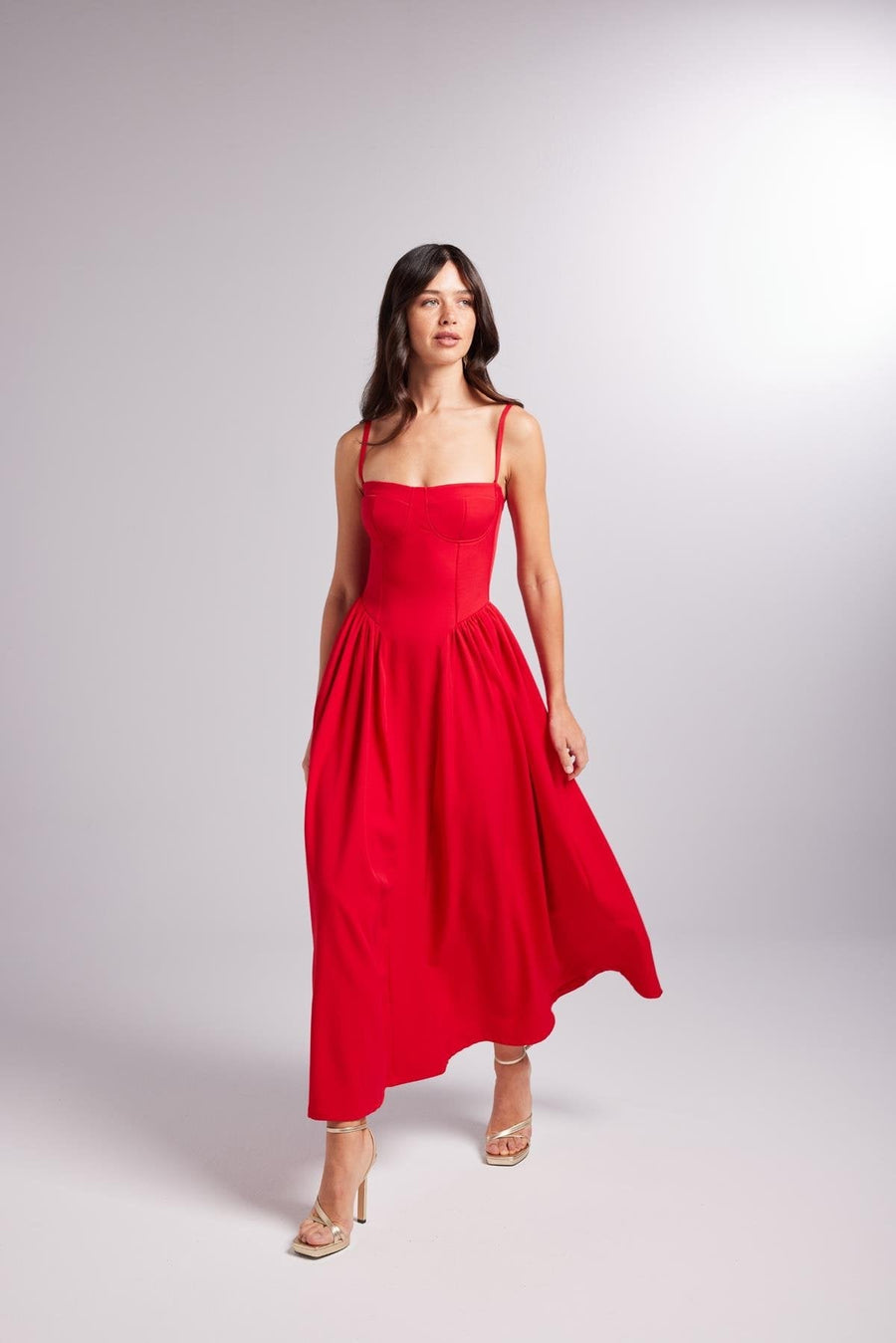 Bridged Red Long Dress | Porterist
