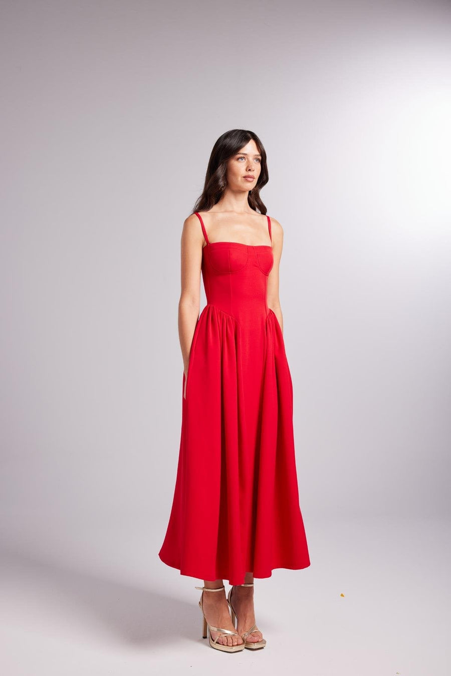 Bridged Red Long Dress | Porterist