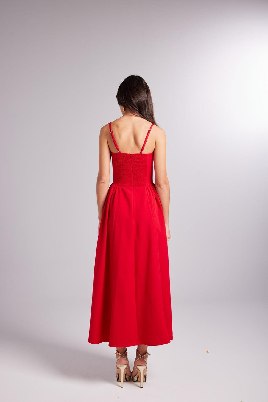 Bridged Red Long Dress | Porterist