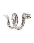 Two Stone Snake Ring - Silver