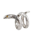 Two Stone Snake Ring - Silver