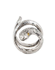 Two Stone Snake Ring - Silver