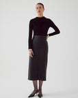 Exquise  Eco Leather Slimfit Black Skirt - Porterist 1