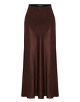 Exquise  Satin Midi Brown Skirt - Porterist 5