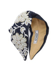 Agata Blue Bead Embroidered Women Headband