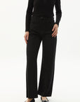 Exquise High Waist Wide Leg Stone Detailed Black Jeans  - Porterist 3