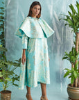 Green Flounce Demountable Collar Kaftan | Porterist