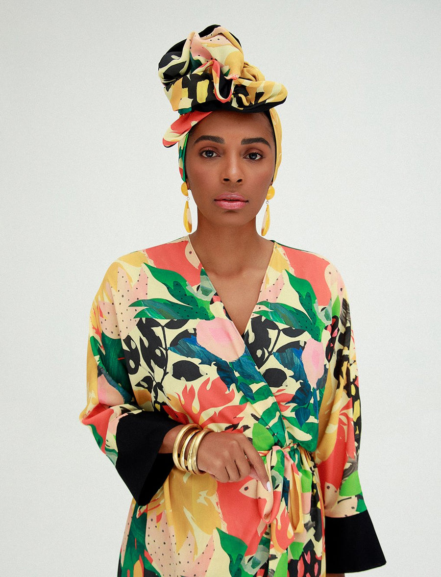 Multicolor Safari Kimono
