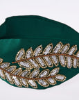 Gia Green Bead Embroidered Women Headband - Porterist 3