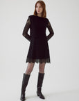 Exquise Sweater Vest with Lined Lace Black Dress  - Porterist 1