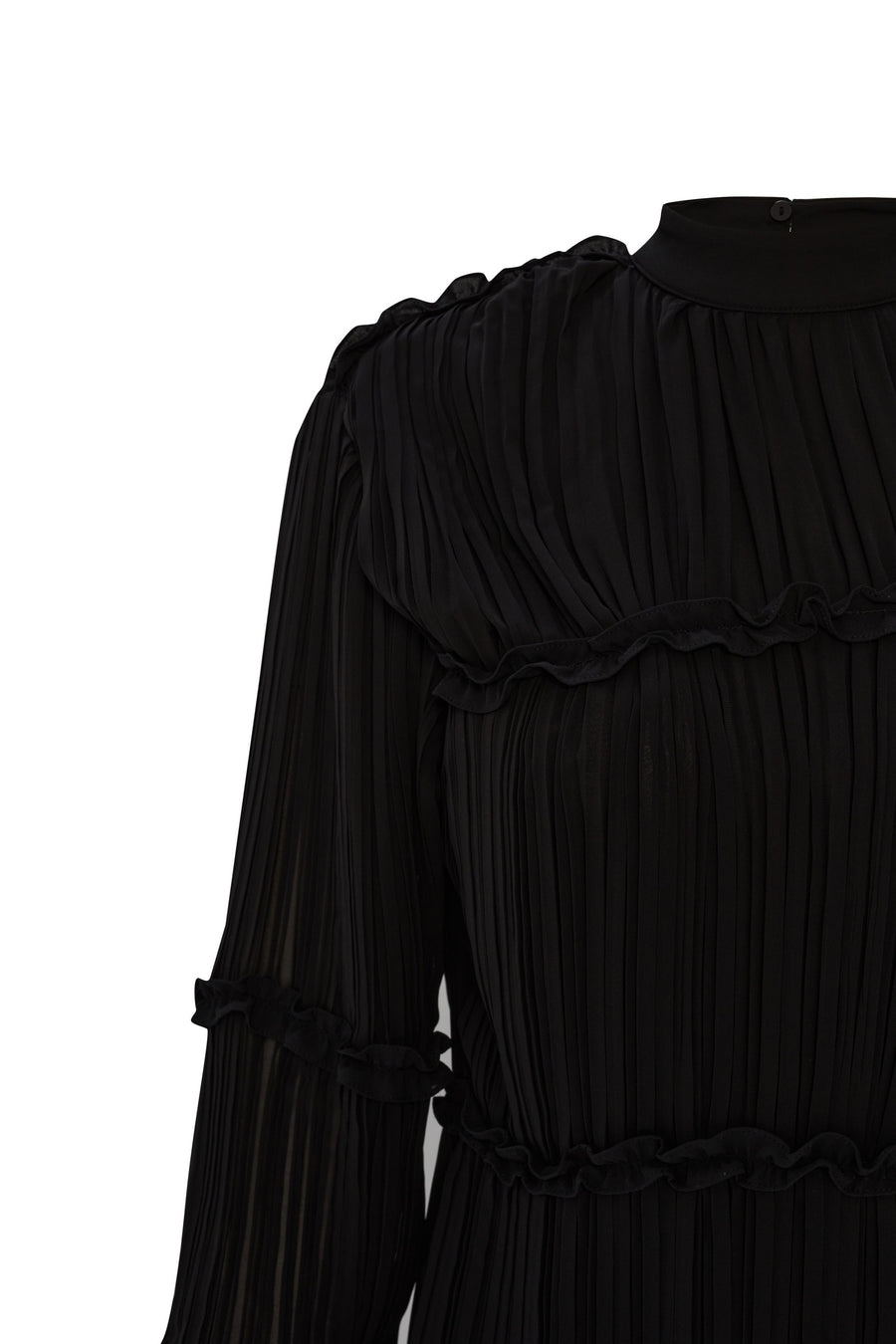 Exquise Black Pleated Detailed Blouse  - Porterist 3