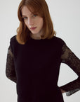 Exquise Sweater Vest with Lined Lace Black Dress  - Porterist 4